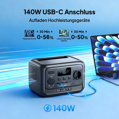 Elite 30 V2 Tragbare Powerstation 288Wh LFP 6x AC Ausgang 1500W 100% in 70Min Solargenerator Camping Notstrom