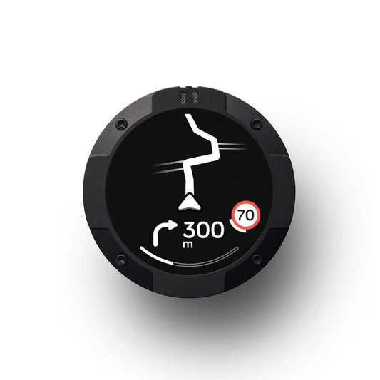 Moto II Motorradnavi, Globalnavigation, Minikartenschnittstelle, 14h Akku, IP67, USB C, Riemenhalterung