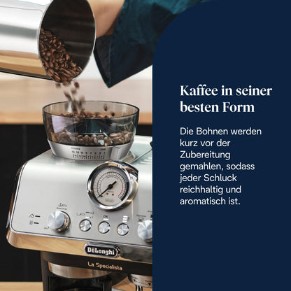 Siebträgermaschine La Specialista Arte EC9155.MB 8 Mahlgrade 15 Bar 3 Temperaturen Milchschaumdüse Barista Kit