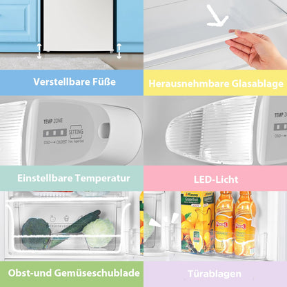 131L Kühlschrank ohne Gefrierfach, Inverterkompressor, 72kWh/Jahr, EEKD, 39dB, Obst/Gemüsefach, H84,5 B55,3 cm