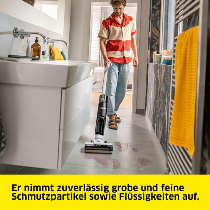 Saugwischer FCV 3 kabellos 3 Reinigungsmodi Akkulaufzeit ca. 30 min Flächenleistung ca. 130 m² pro Ladung Weiß