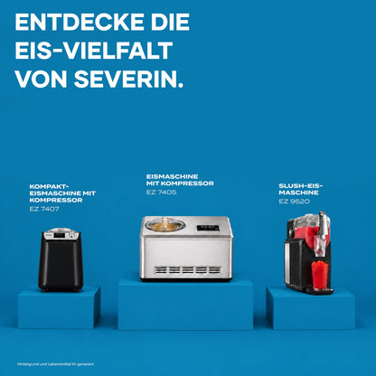 Kompakte Eismaschine und Joghurtbereiter mit Kompressor 2 in 1 platzsparend im Slim Design EZ 7407