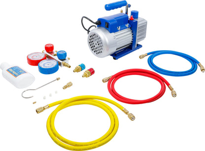 Vakuumpumpe einstufig 57 l/min für Klimaanlagen R12 R22 R134a und Vakuumverpackung 220 240 V 50 Hz 10 Pa 74263