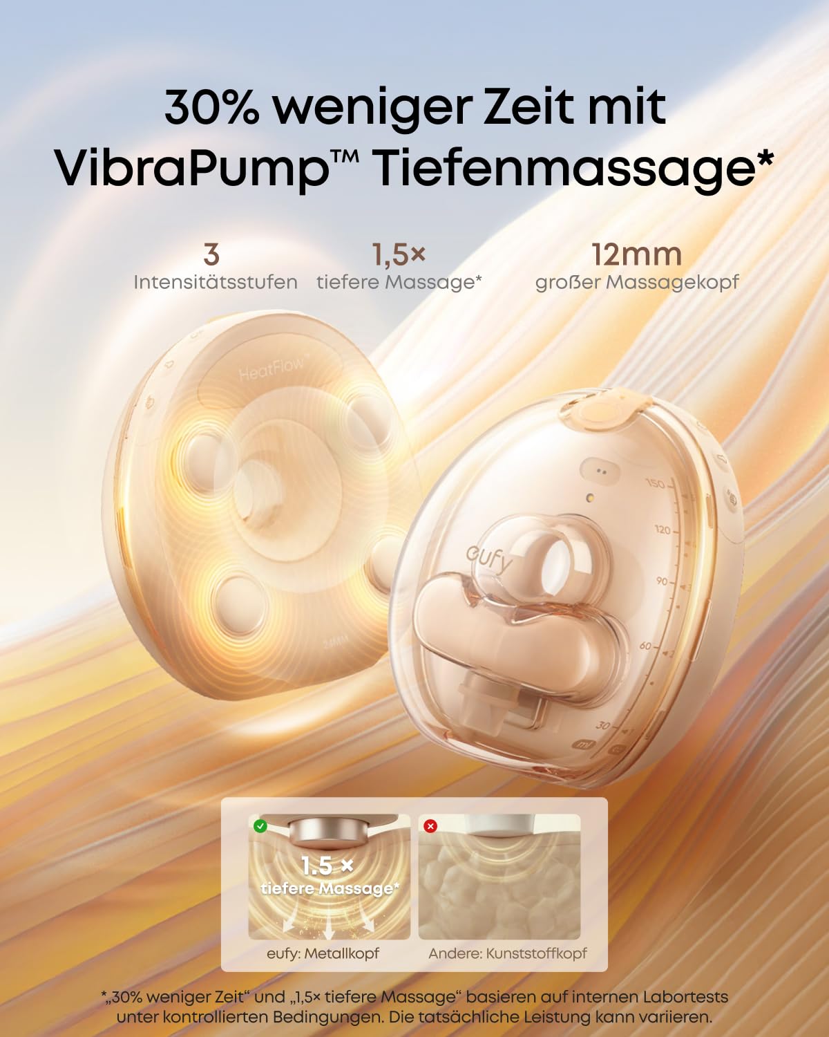 Tragbare elektrische Milchpumpe S2 Pro kabelloses Ladecase Wärmemassage HeatFlow VibraPump freihändig