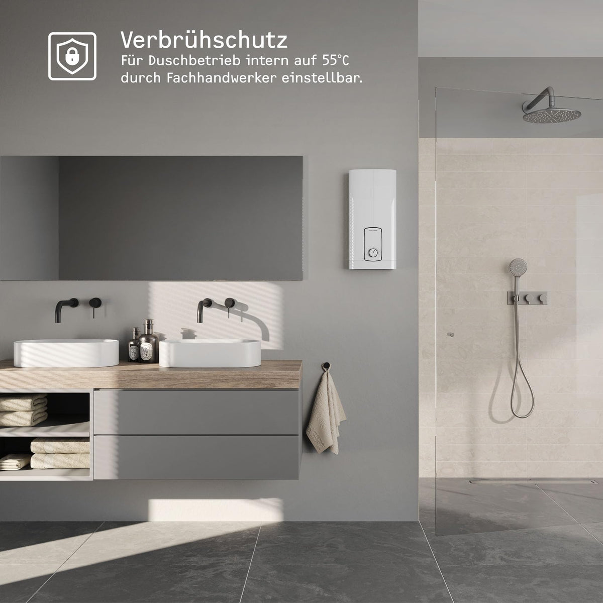 Durchlauferhitzer DHB 18 21 24 ST Trend gradgenaue Temperaturwahl 3i Technologie VDE geprüft Energieklasse A