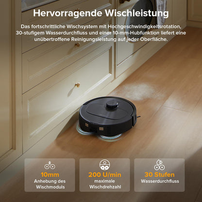 QV 35A Set Wischsaugroboter mit 8000 Pa Saugkraft Reactive Tech 10 mm Mopp Lifting LiDAR All in One Dock