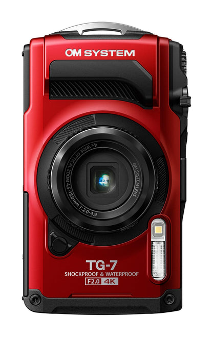 Tough TG7 Outdoor Kamera wasserdicht, stoßfest, F2.0 rot, 4K Video, 12MP, 4x Zoom, Makro, Bluetooth, WLAN
