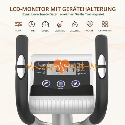 Leiser magnetischer Crosstrainer für Zuhause mit 16 Widerstandsstufen 6kg Schwungrad LCD Pulsmessung