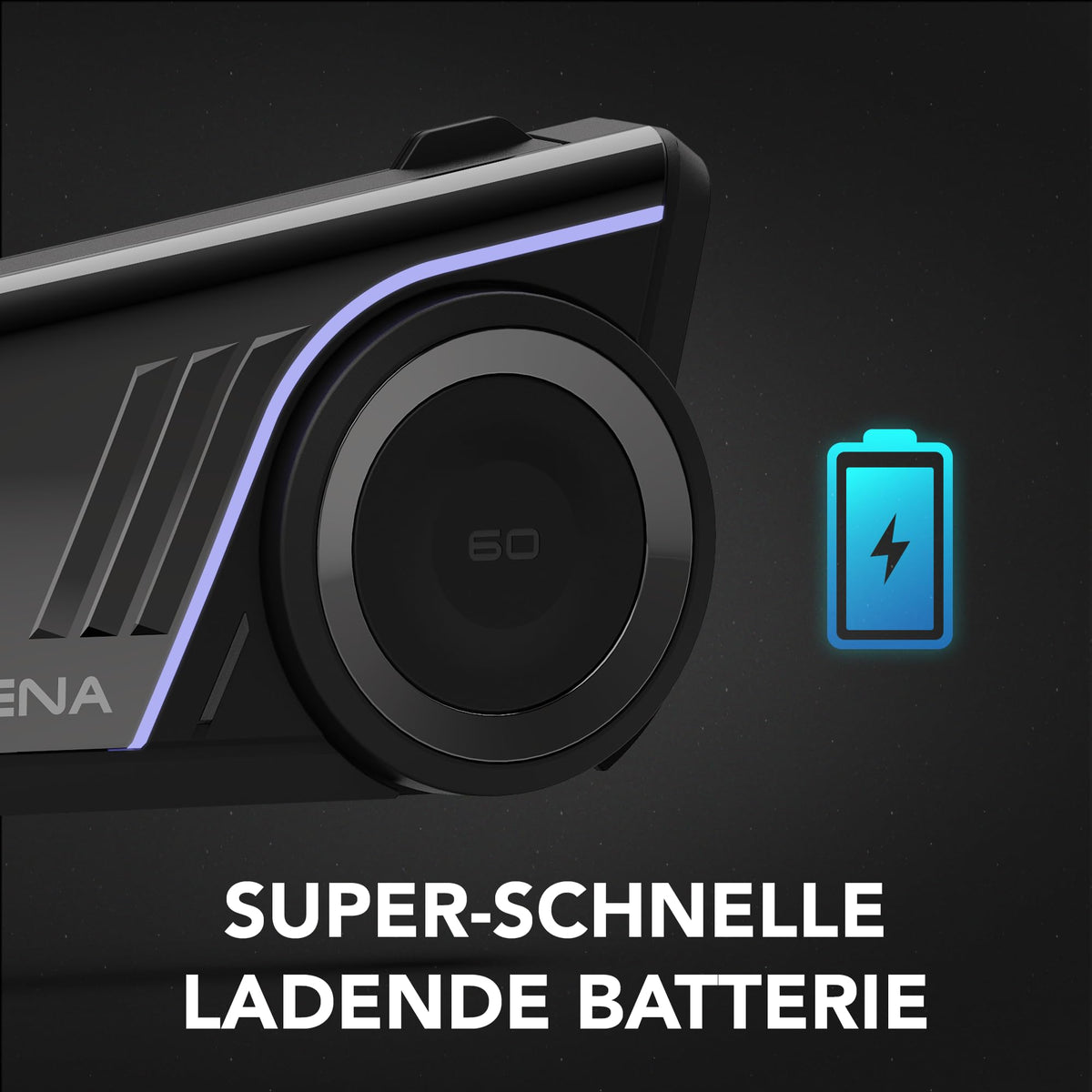60S Helm Kommunikationssystem Mesh 3.0 Wave Bluetooth Intercom IPX7 24h Akku 2km Reichweite Sound 2. Gen