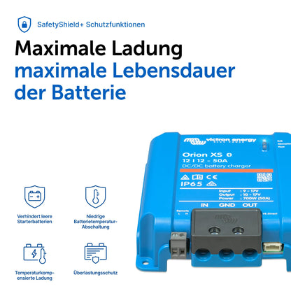 Orion XS Smart DC to DC Ladegerät 12V/12V 50A 700W mit erweitertem Batterieschutz für 12V Batterien
