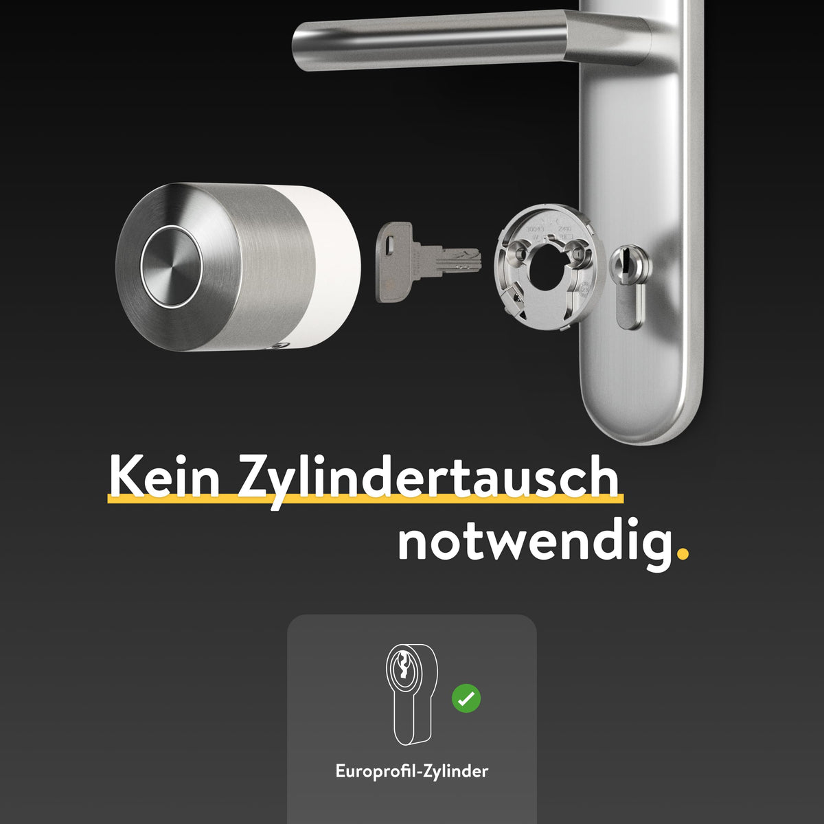 Smart Lock Pro mit Bluetooth, WLAN, Matter, Smart Home, Fernsperren, einfache Nachrüstung ohne Zylindertausch