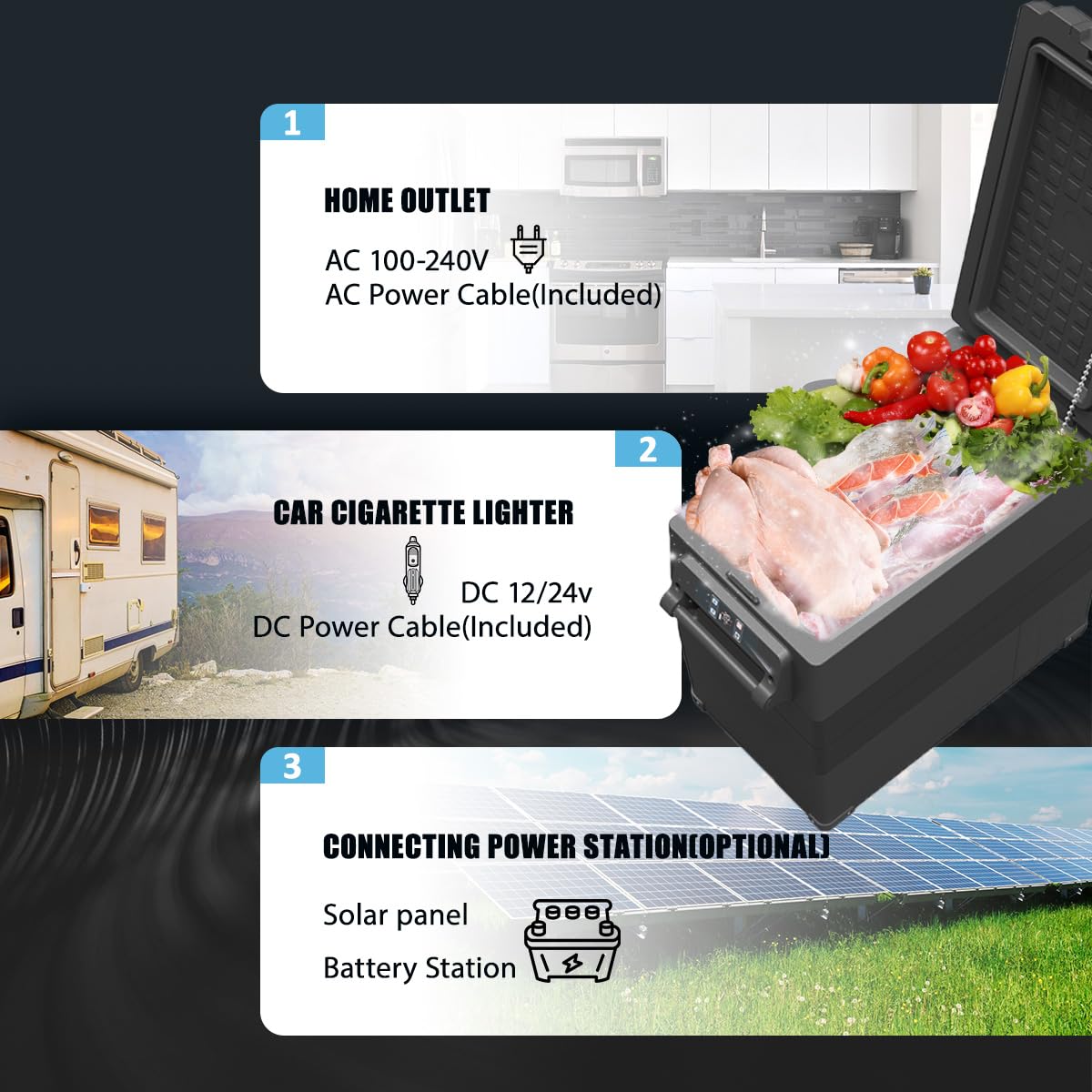 Tragbare Kompressor Kühlbox NCF55 50L 12V Mini Camping Kühlschrank für Auto Energieklasse C