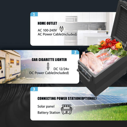 Tragbare Kompressor Kühlbox NCF55 50L 12V Mini Camping Kühlschrank für Auto Energieklasse C