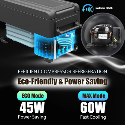 Tragbare Kompressor Kühlbox NCF55 50L 12V Mini Camping Kühlschrank für Auto Energieklasse C