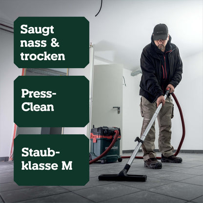 ASA 30 M PC Allessauger, 1200 W, Staubklasse M, 8m Kabel, 30l, Antistatikschlauch, Filterabreinigung, Zubehör