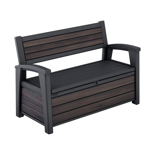 Gartenbank 130x60x85 cm wetterfeste Aufbewahrungsbank 227 L Stauraum Holzdesign Palisander Zweisitzer