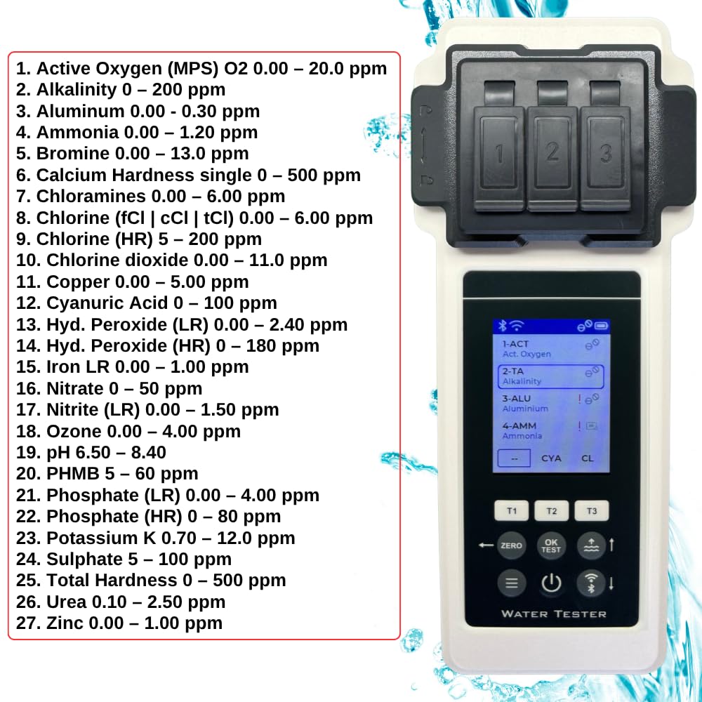 Wasseranalyse Set 2.0 27 Parameter WiFi Bluetooth App Wasserstandsausgleicher Pool Spa Whirlpool Sonderedition