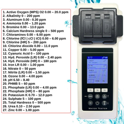 Wasseranalyse Set 2.0 27 Parameter WiFi Bluetooth App Wasserstandsausgleicher Pool Spa Whirlpool Sonderedition