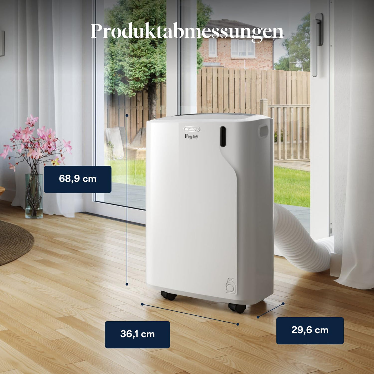 Pinguino 3in1 Mobilklimagerät bis 27 m², 9400 BTU, leise, Fernbedienung, 24h, Energieklasse A, PACEM82