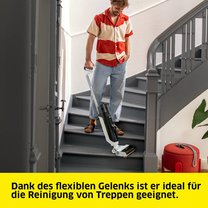 Saugwischer FCV 3 kabellos 3 Reinigungsmodi Akkulaufzeit ca. 30 min Flächenleistung ca. 130 m² pro Ladung Weiß
