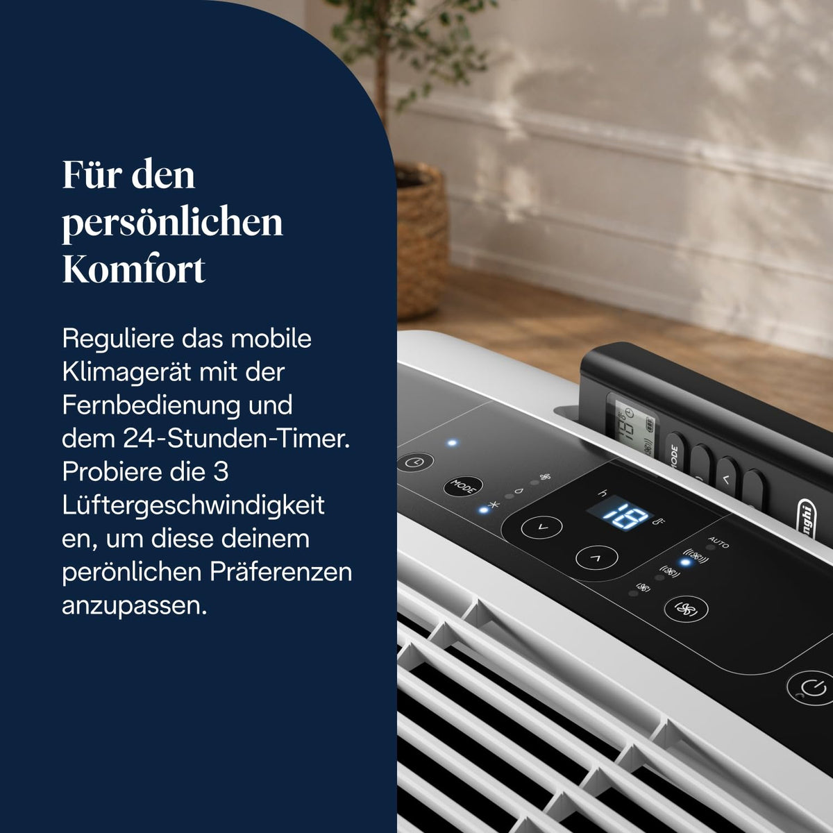 Pinguino 3in1 Mobilklimagerät bis 27 m², 9400 BTU, leise, Fernbedienung, 24h, Energieklasse A, PACEM82