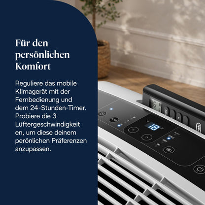 Pinguino 3in1 Mobilklimagerät bis 27 m², 9400 BTU, leise, Fernbedienung, 24h, Energieklasse A, PACEM82