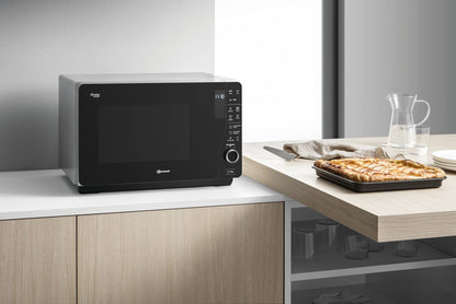 ExtraSpace Crisp MW 427 SL Mikrowelle mit Grill ohne Drehteller 800 W 1000 W 25 L Dampfgarfunktion AutoClean