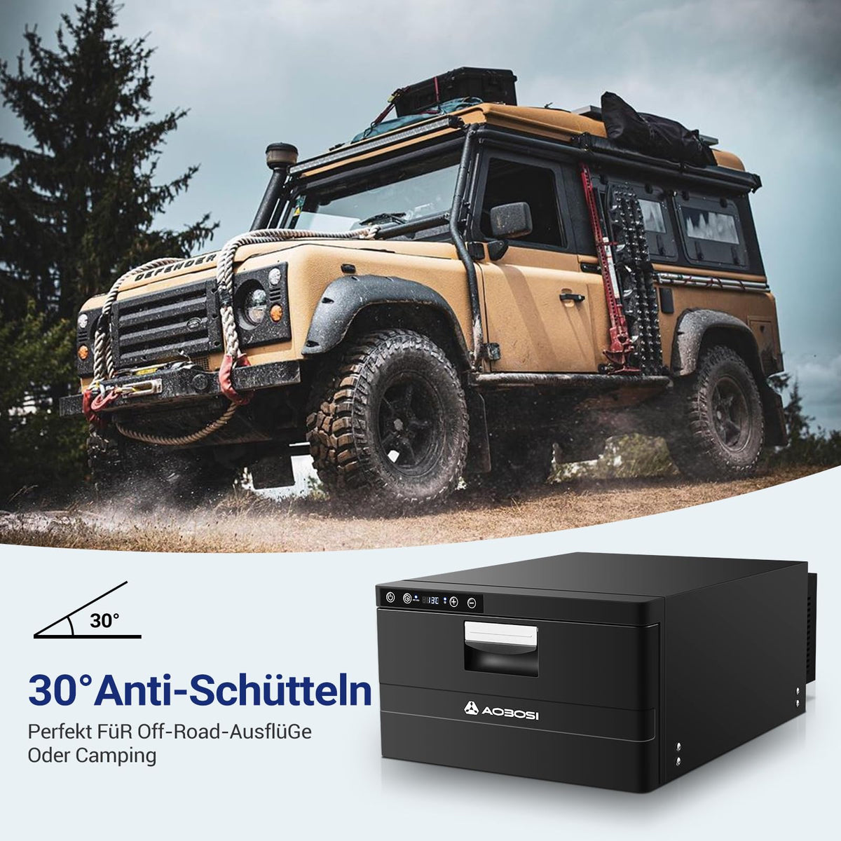 31L Schublade Kompressor Kühlbox 12V/24V App Steuerung -20°C bis 20°C Max Eco Modus für Auto LKW Boot Camping