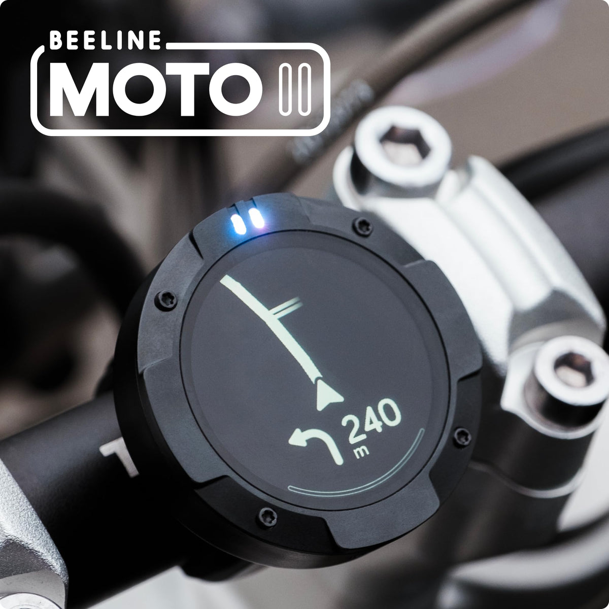 Moto II Motorradnavi, Globalnavigation, Minikartenschnittstelle, 14h Akku, IP67, USB C, Riemenhalterung