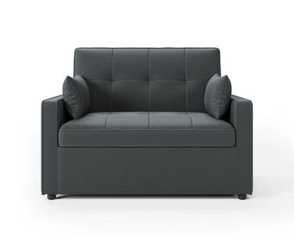3 in 1 Schlafsofa 186 x 122 cm, Grau, verstellbare Rückenlehne, 12 cm Komfortpolster, Massivholz Metallrahmen