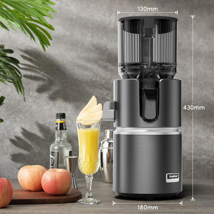 Entsafter 350W Slow Juicer 124mm Einfüllschacht Doppelzerkleinerungstechnik BPA frei Tritan hohe Saftausbeute