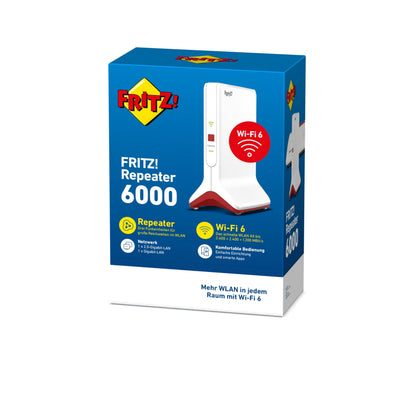 Repeater 6000 WLAN Mesh WiFi 6 Triband 2,4/5/5 GHz 6 GBit/s Top Speed für Streaming Gaming 2,5 Gigabit LAN