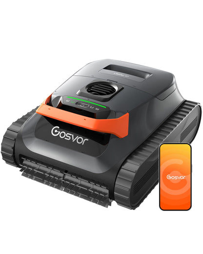 2026 Neu Akku Poolroboter 4in1 Wand Boden Wasserlinie Flachzone 200 Min 6,9 kg 3μm Filter bis 200m² Orange