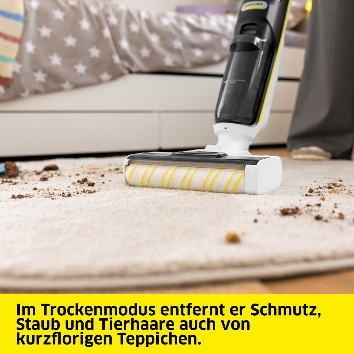 Saugwischer FCV 3 kabellos 3 Reinigungsmodi Akkulaufzeit ca. 30 min Flächenleistung ca. 130 m² pro Ladung Weiß
