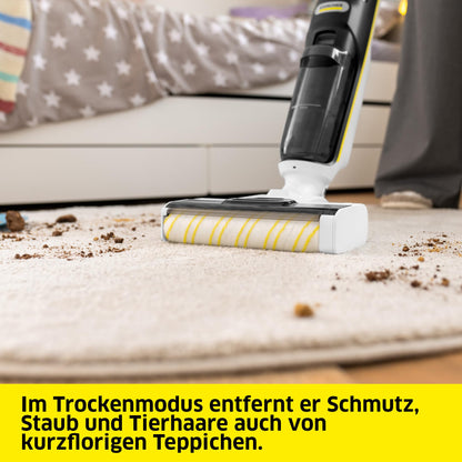Saugwischer FCV 3 kabellos 3 Reinigungsmodi Akkulaufzeit ca. 30 min Flächenleistung ca. 130 m² pro Ladung Weiß