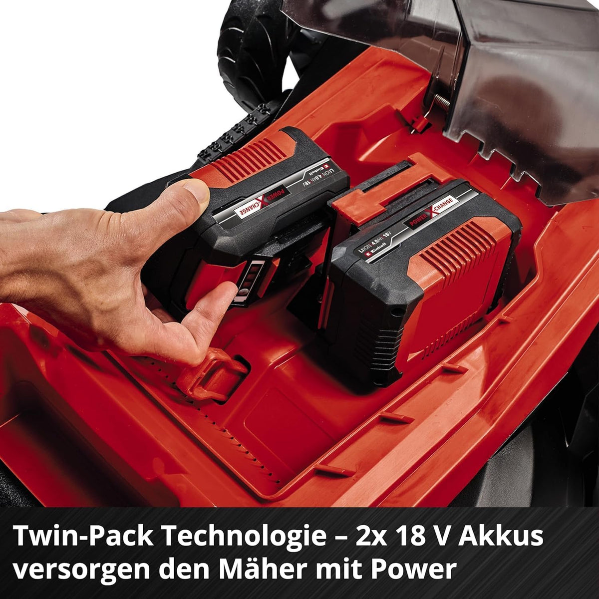 Akku Rasenmäher GEcm 36/43 Li M Solo PowerXChange 36V 43cm 600m² Brushless Mulchfunktion 63L 25 75mm ohne Akku