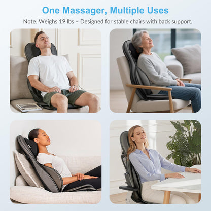 Shiatsu Rücken und Nacken Massageauflage mit Wärme 2D 3D Knetfunktion und Luftkompresse für Damen und Herren