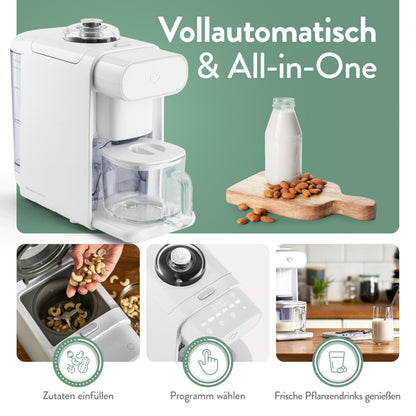 Pflanzenmilchbereiter Mila 600ml, 6 Programme, Selbstreinigung, LED Display, Nussmilch, Sojamilch, Haferdrinks