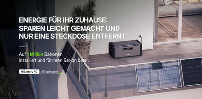 HiBattery AC Solarbatterie 1,92 kWh Plug and Play für Balkonkraftwerk erweiterbar bis 11,52 kWh 0% UStG