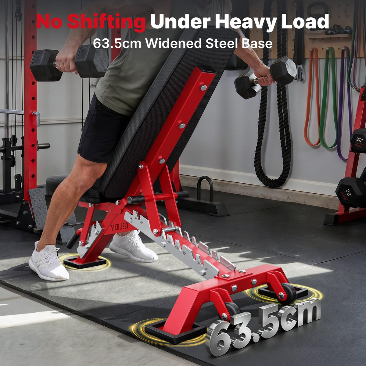 Hantelbank verstellbar bis 1050 kg Homegym Schrägbank Flachbank Negativbank 90% vormontiert