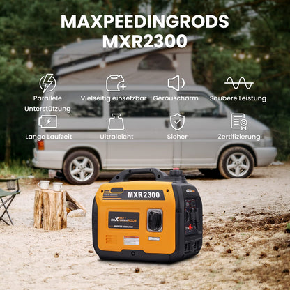 2300W Inverter Stromerzeuger Benzin leise 4 Takt tragbar 18,5kg für Camping Wohnmobil USB 230V Steckdosen