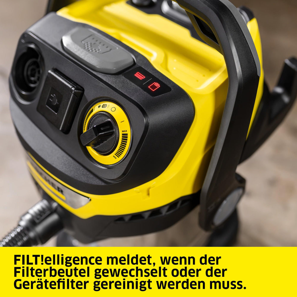 Nass Trockensauger WD 7 Control P S 30 l 1400 W FILTelligence Blasfunktion Fernbedienung Steckdose Edelstahl