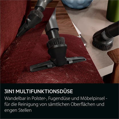 Staubsauger mit Beutel, VX9 5 EBR, Leise 69 dB, HEPA Filter, Mini Turbodüse für Tierhaare, 12 m Reichweite