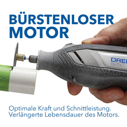 8250 12V Akku Rotationswerkzeug bürstenlos 5.000 bis 30.000 U/min 65 Zubehörteile 2 Akkus und Ladegerät