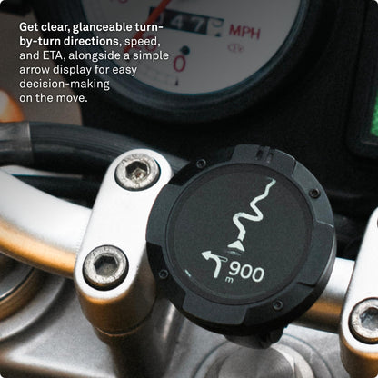 Moto II Motorradnavi, Globalnavigation, Minikartenschnittstelle, 14h Akku, IP67, USB C, Riemenhalterung