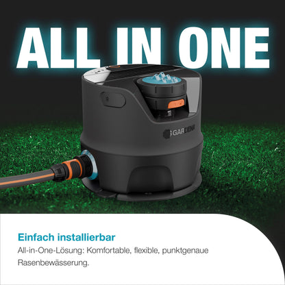 AquaPrecise Bewässerungssystem für Rasenflächen bis 320 m² solarbetrieben Wasserverteilung Bluetooth 16000 20