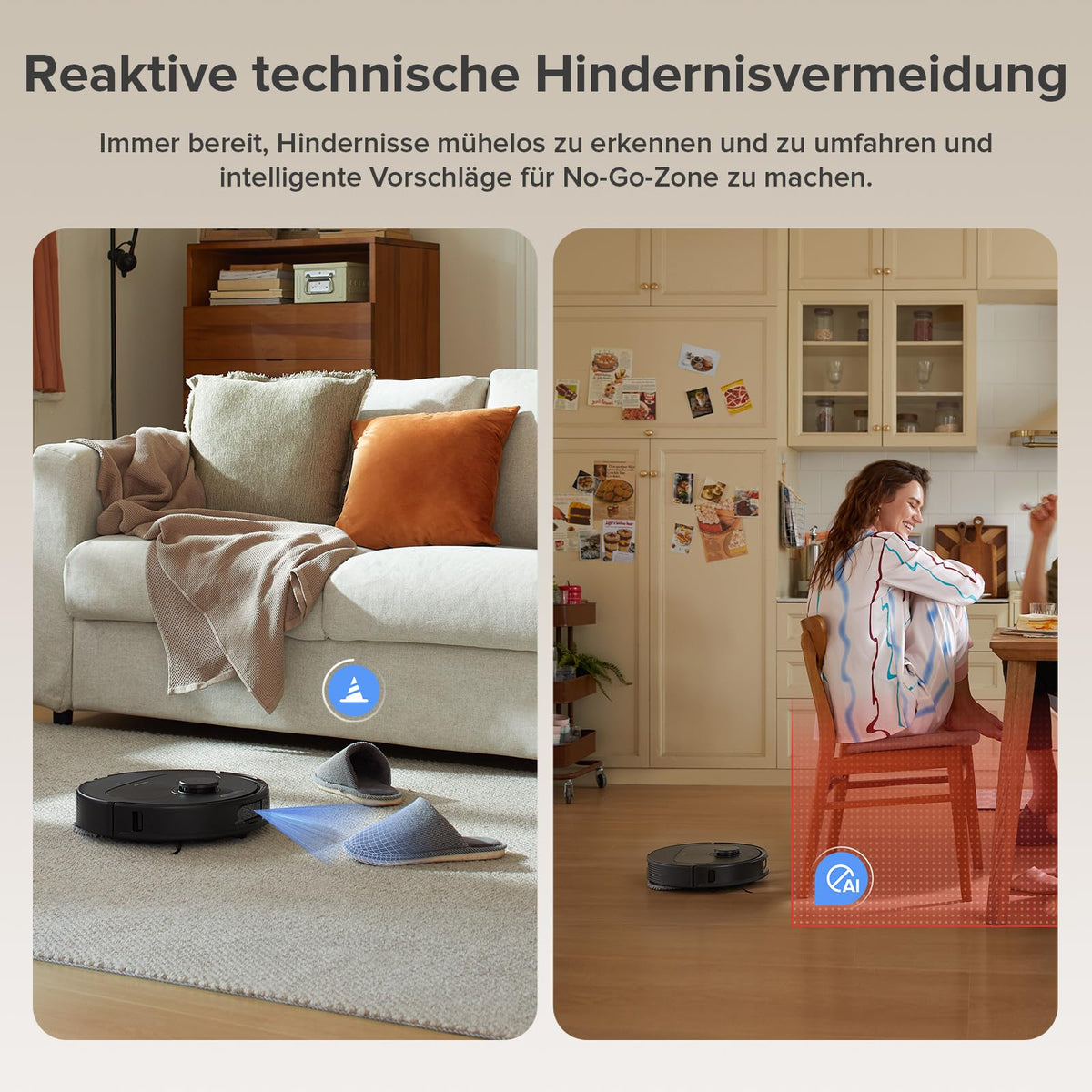 QV 35A Set Wischsaugroboter mit 8000 Pa Saugkraft Reactive Tech 10 mm Mopp Lifting LiDAR All in One Dock