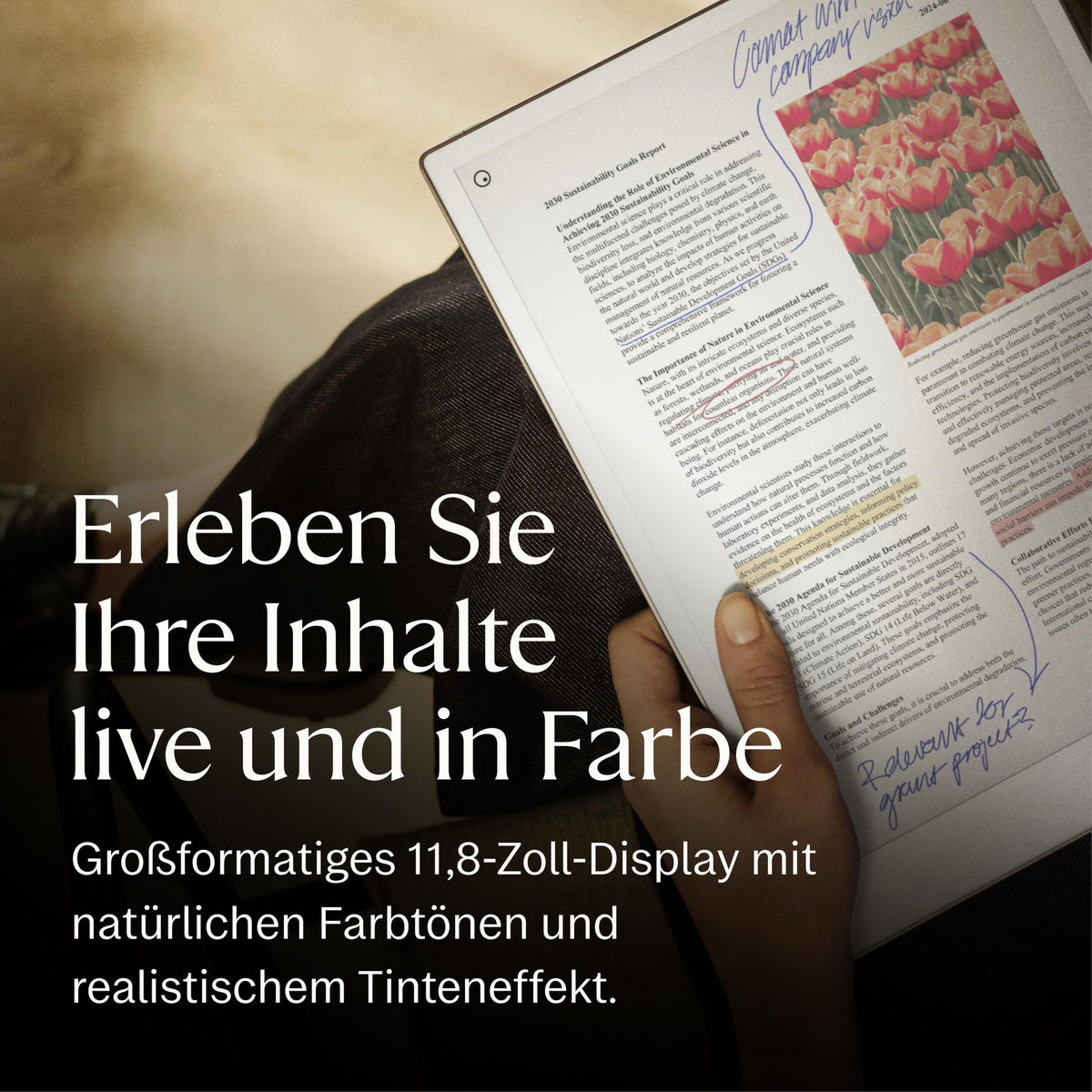 Paper Pro mit Marker Plus 11,8 Zoll e ink Notizbuch Farbdisplay und Leselicht zum Denken Schreiben und Lesen
