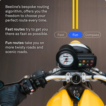 Moto II Motorradnavi, Globalnavigation, Minikartenschnittstelle, 14h Akku, IP67, USB C, Riemenhalterung