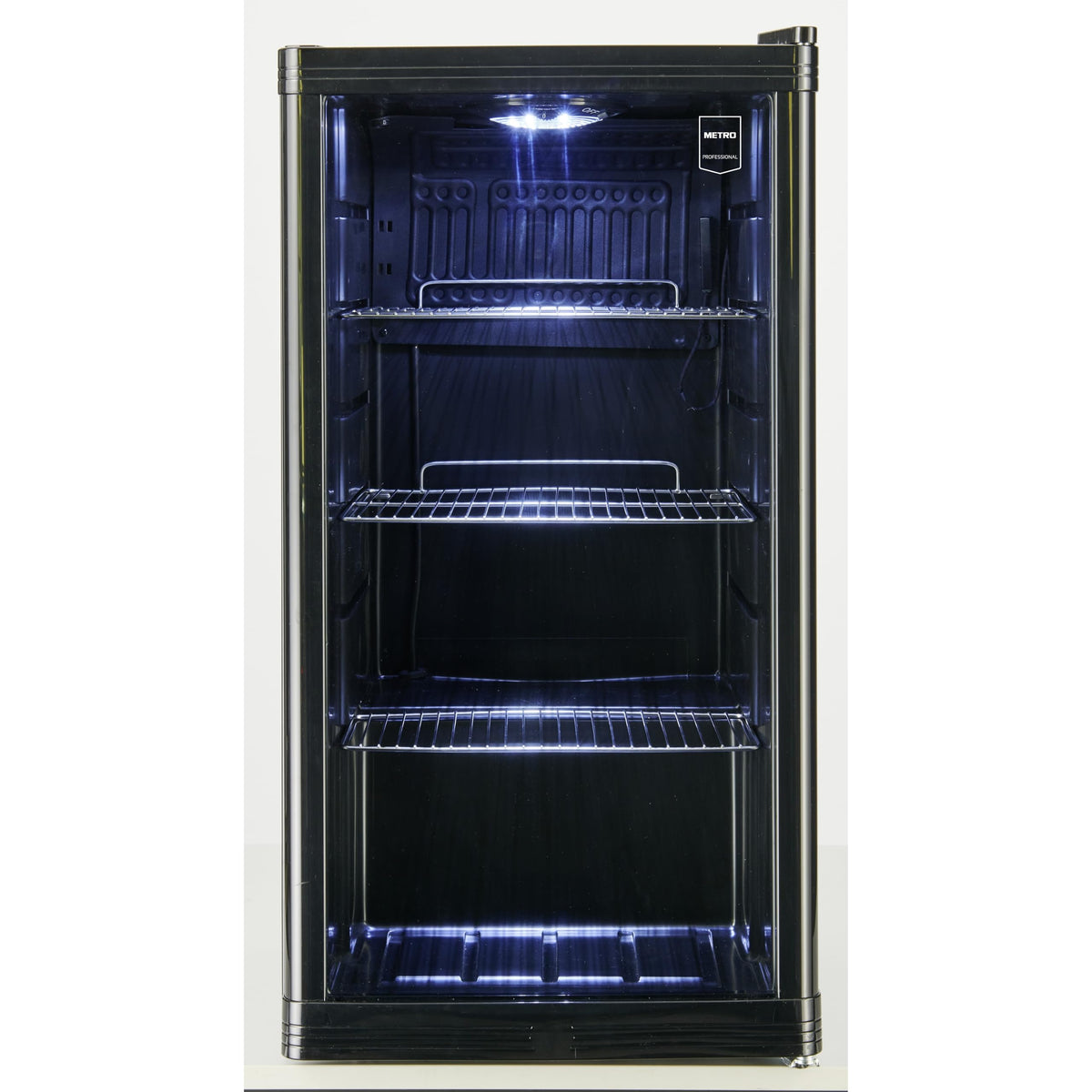 Mini Kühlschrank GPC1088 88L 1.052kWh/24h 3 Edelstahlböden reversible Glastür 39dB LED Energieklasse D